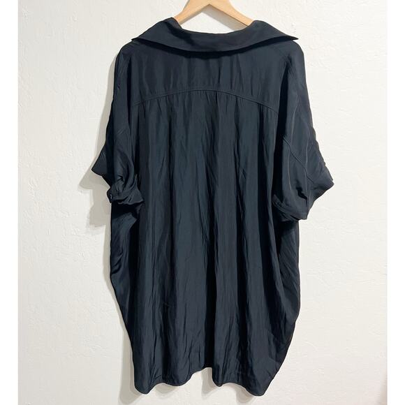 Mela Purdie Top Dress Tunic Womens XXS Oversized Navy Blue Button Down - Picture 3 of 7